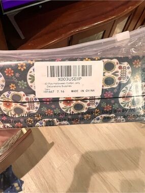 Floral Sugar Skull jelly roll fabric strips